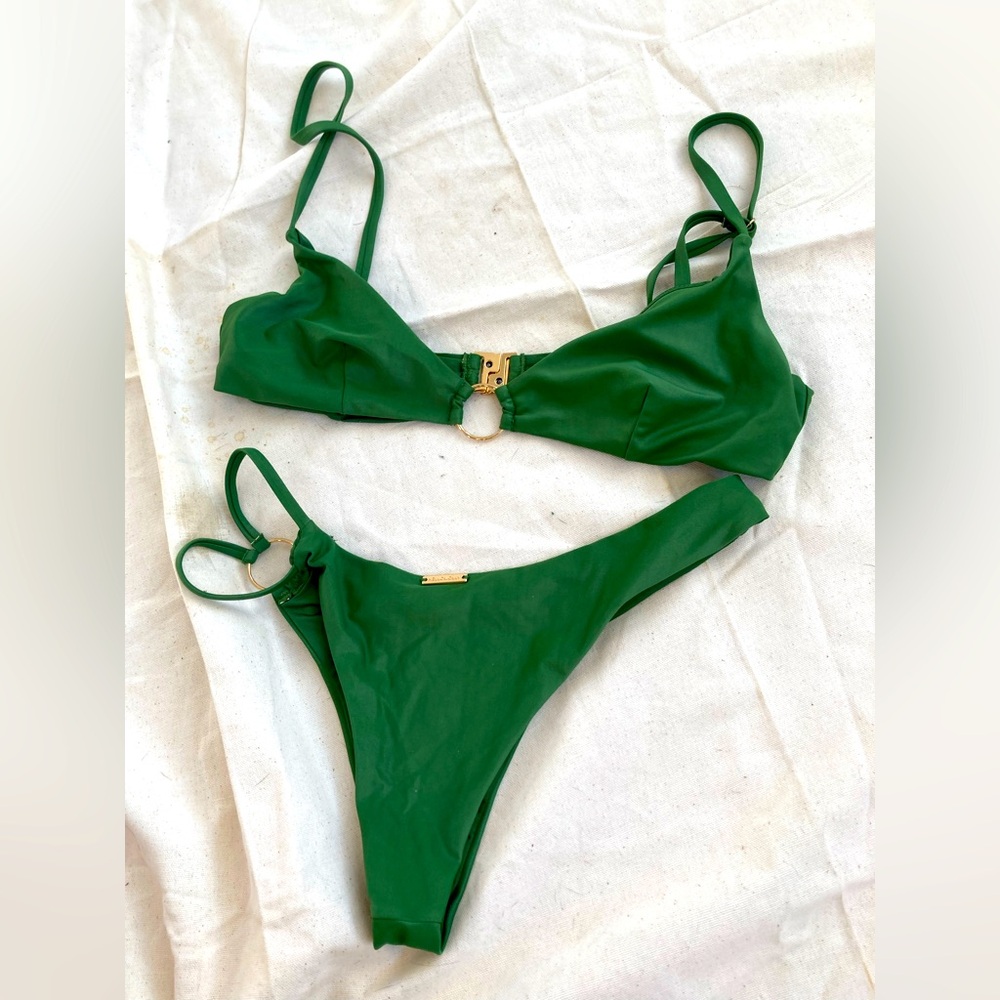 Hello Molly Emerald Green Ring-Front Bikini